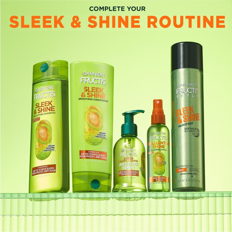 Group shot of Sleek & Shine Routine products.